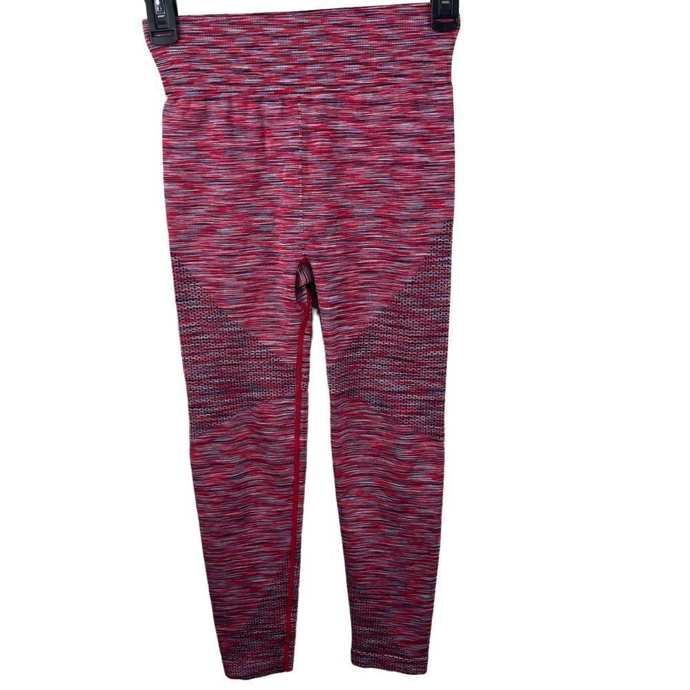 Aerie Chill Play Move Red Blue High Waist Spacedye Seamless Leggings Size Small - Picture 2 of 8